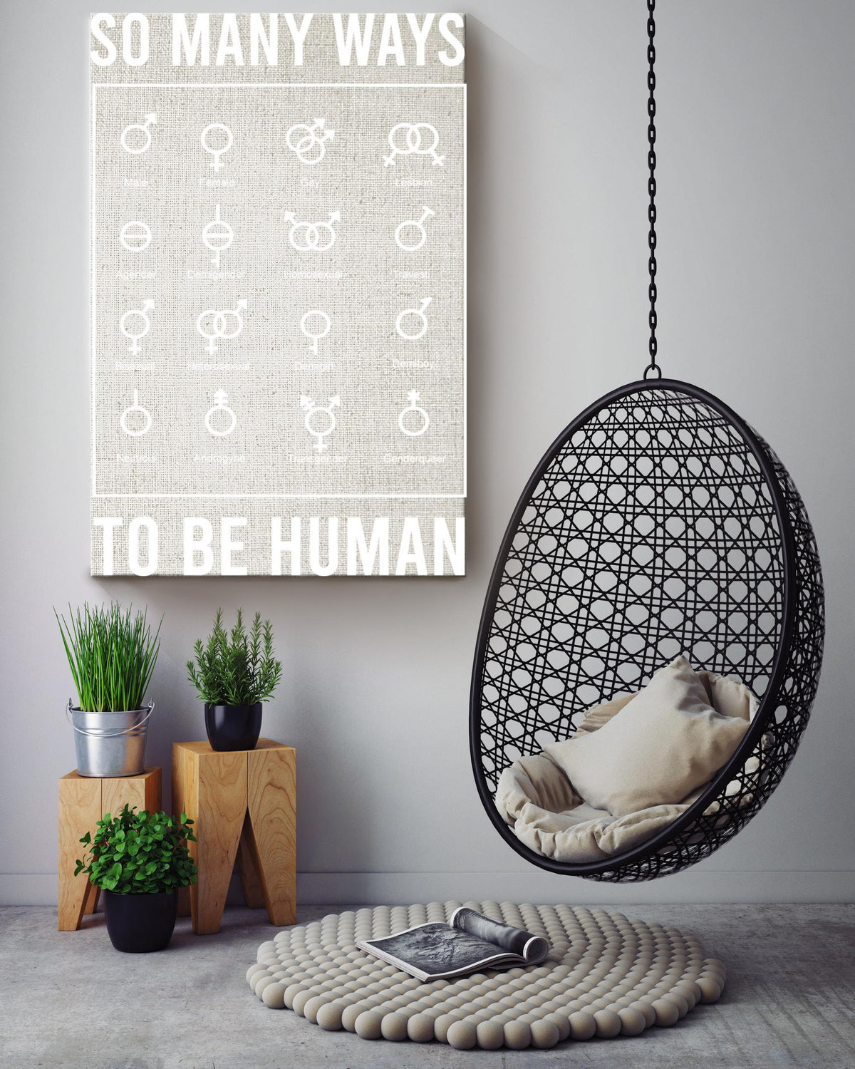 So Many Ways To Be Human Gallery Canvas Wall ArtFor Lgbt Lesbian Gay Idahot Pride Month Canvas Gallery Wrapped Canvas Framed Gift Idea Framed Prints, Canvas