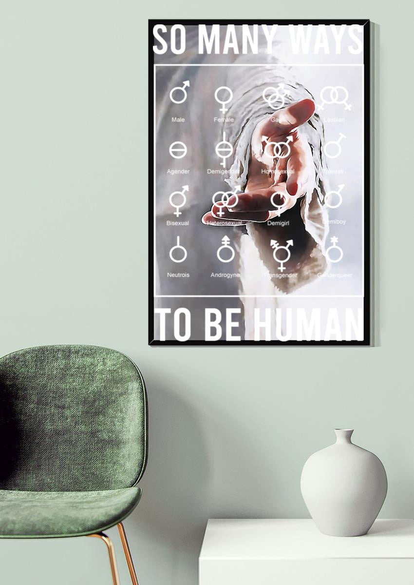 So Many Ways To Be Human Gallery Canvas Wall ArtFor Lgbt Lesbian Gay Idahot Pride Month Canvas Gallery Wrapped Canvas Framed Gift Idea Framed Prints, Canvas