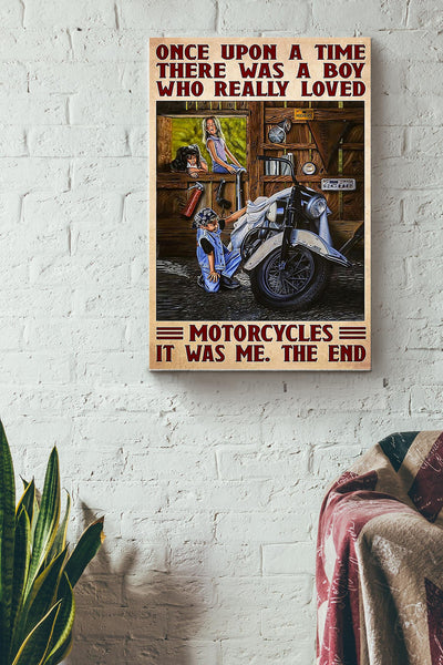 There Was A Boy Who Really Loved Motorcycles Canvas Gallery Wrapped Canvas Framed Gift Idea