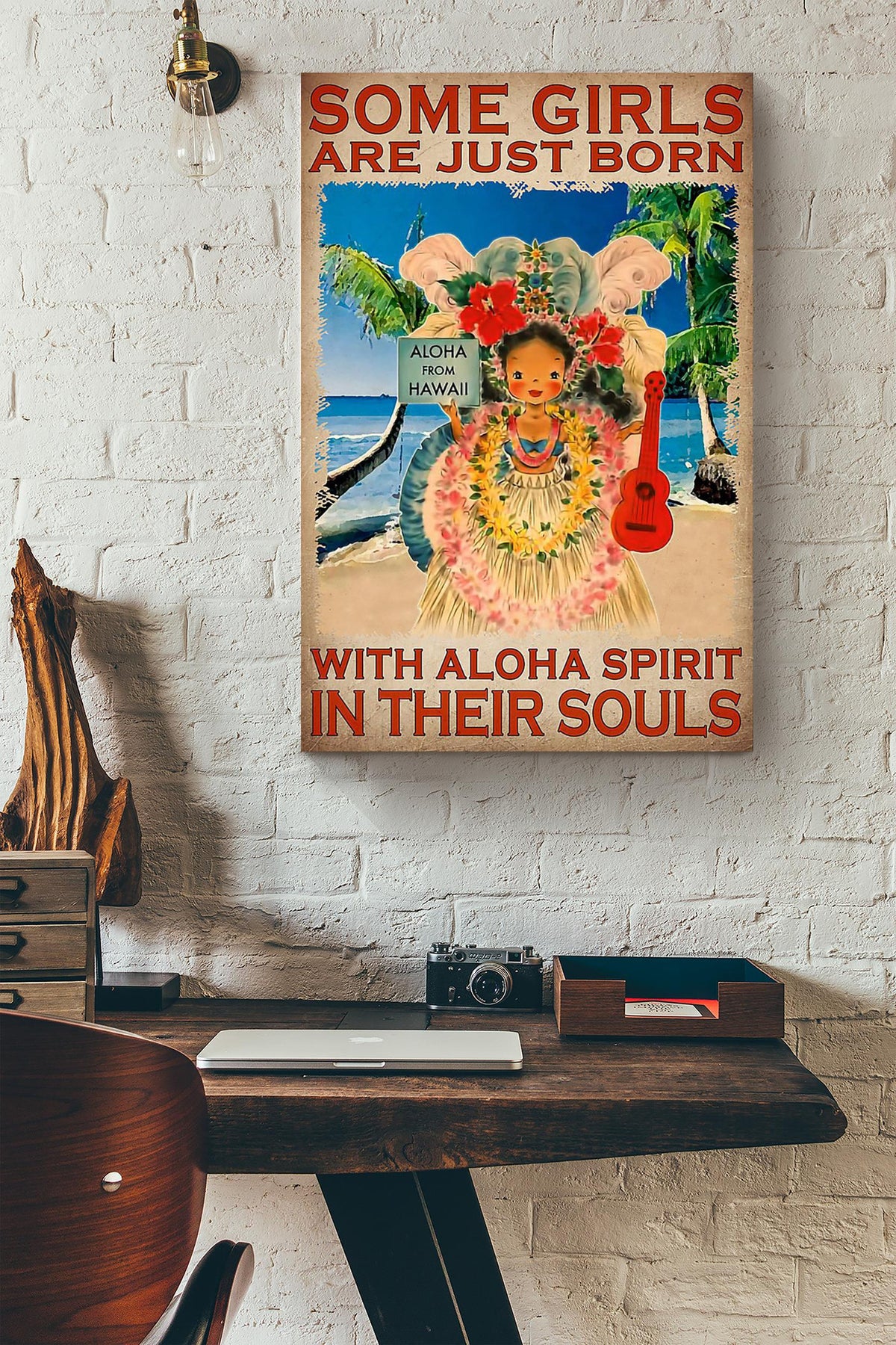 Some Girls Are Just Born With Aloha Spirit In Their Souls Poster For Home Decor Kids Room Decor Canvas