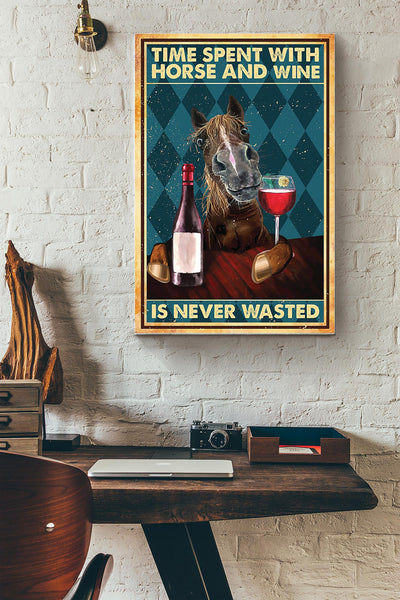 Time Spend With Horse Cowgirl Canvas Gallery Wrapped Canvas Framed Gift Idea