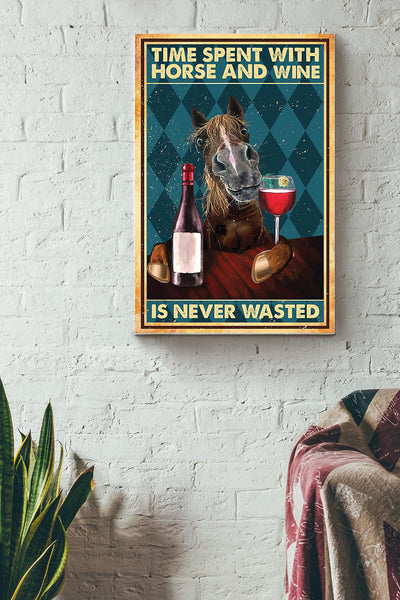 Time Spend With Horse Cowgirl Canvas Gallery Wrapped Canvas Framed Gift Idea