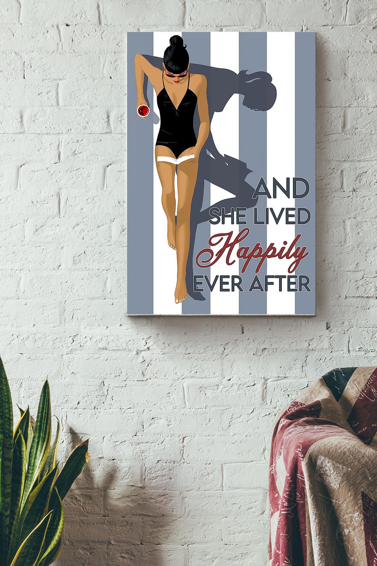She Goes Sunbath And She Lived Happily Ever After Poster Canvas Gallery Wrapped Canvas Framed Gift Idea