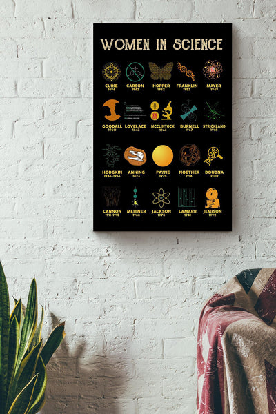 Women In Science Year Of Accomplishments Girls Wall Decor Gift For International Women Day Home Decor Girlfriend Canvas