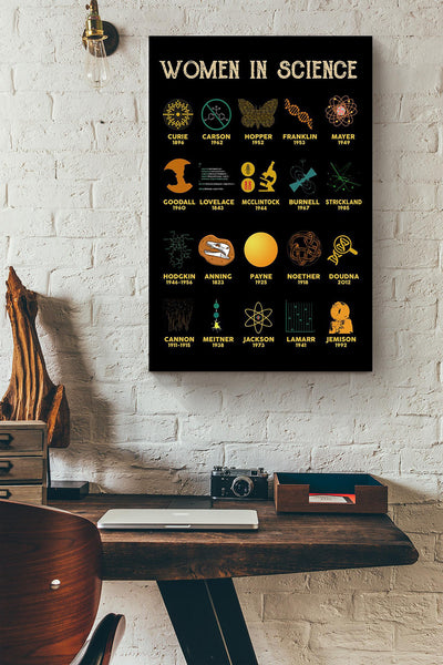 Women In Science Year Of Accomplishments Girls Wall Decor Gift For International Women Day Home Decor Girlfriend Canvas