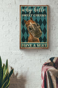 Why Hello Sweet Cheek Poster - Animal Gallery Canvas Wall Art- Gift For Horse Lover, Horse Rider, Farmhouse Decor Canvas Gallery Wrapped Canvas Framed Gift Idea Framed Prints, Canvas