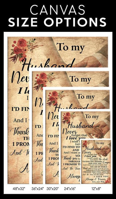 To My Husband Never Forget That I Love You Single Vintage Gallery Canvas Wall ArtHome Decor Office Gift 06649 Framed Prints, Canvas
