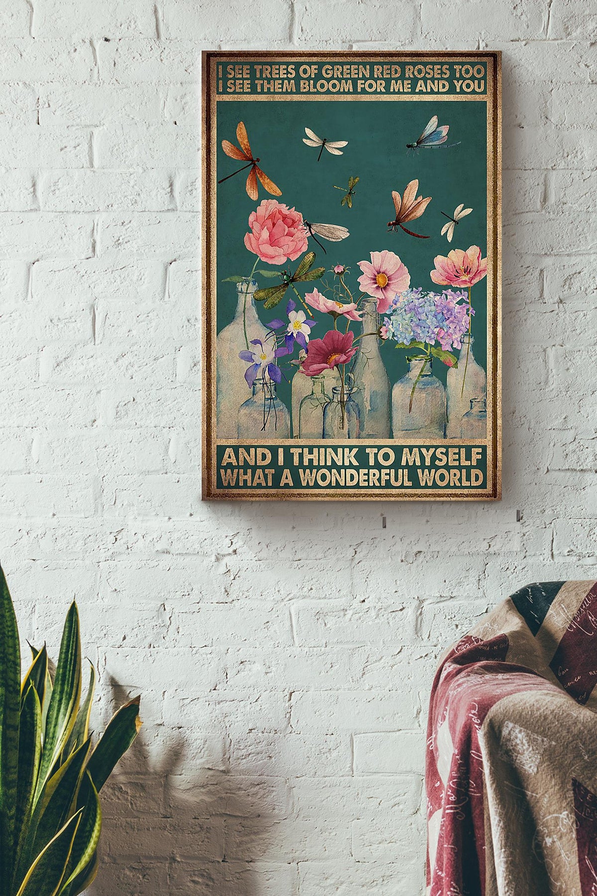 What A Wonderful World Poster Decor Art For Home Halloween (2) Canvas