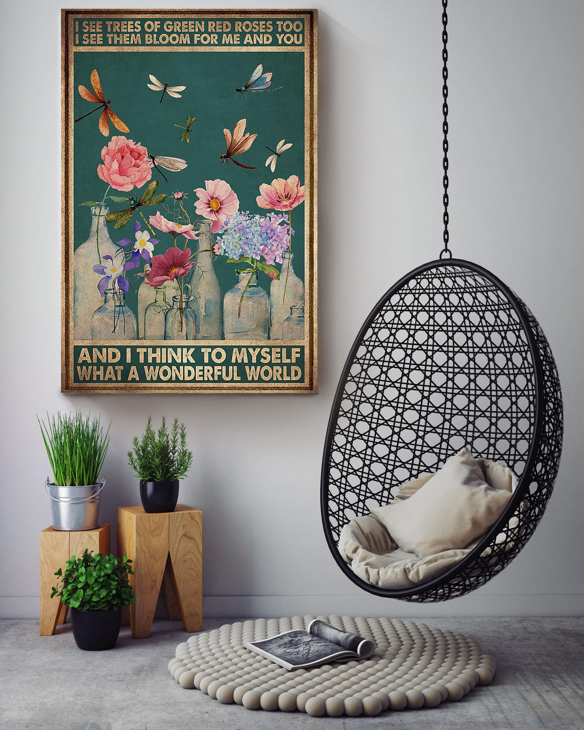 What A Wonderful World Poster Decor Art For Home Halloween (2) Canvas