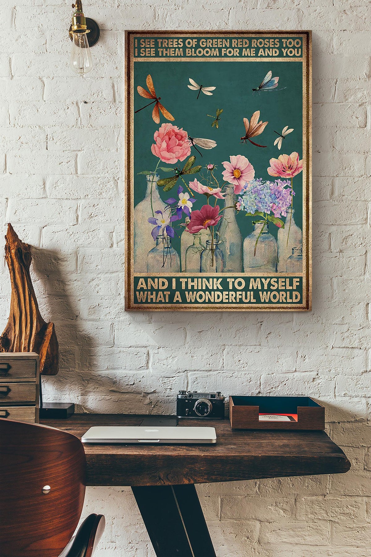 What A Wonderful World Poster Decor Art For Home Halloween (2) Canvas
