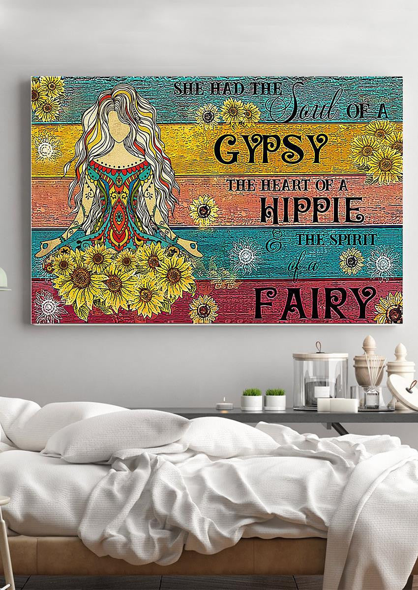 Yoga Girl Gypsy Hippie Fairy Hippie Soul Print For Vintage Yoga Girl Gift
