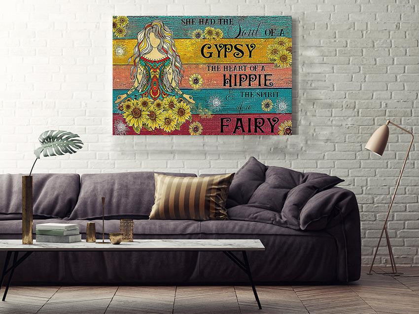 Yoga Girl Gypsy Hippie Fairy Hippie Soul Print For Vintage Yoga Girl Gift