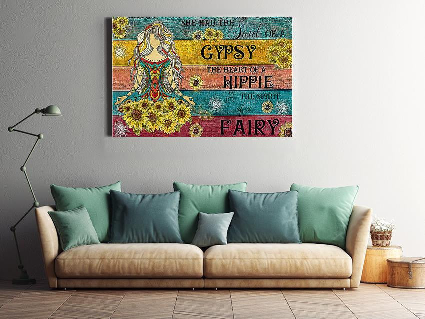 Yoga Girl Gypsy Hippie Fairy Hippie Soul Print For Vintage Yoga Girl Gift
