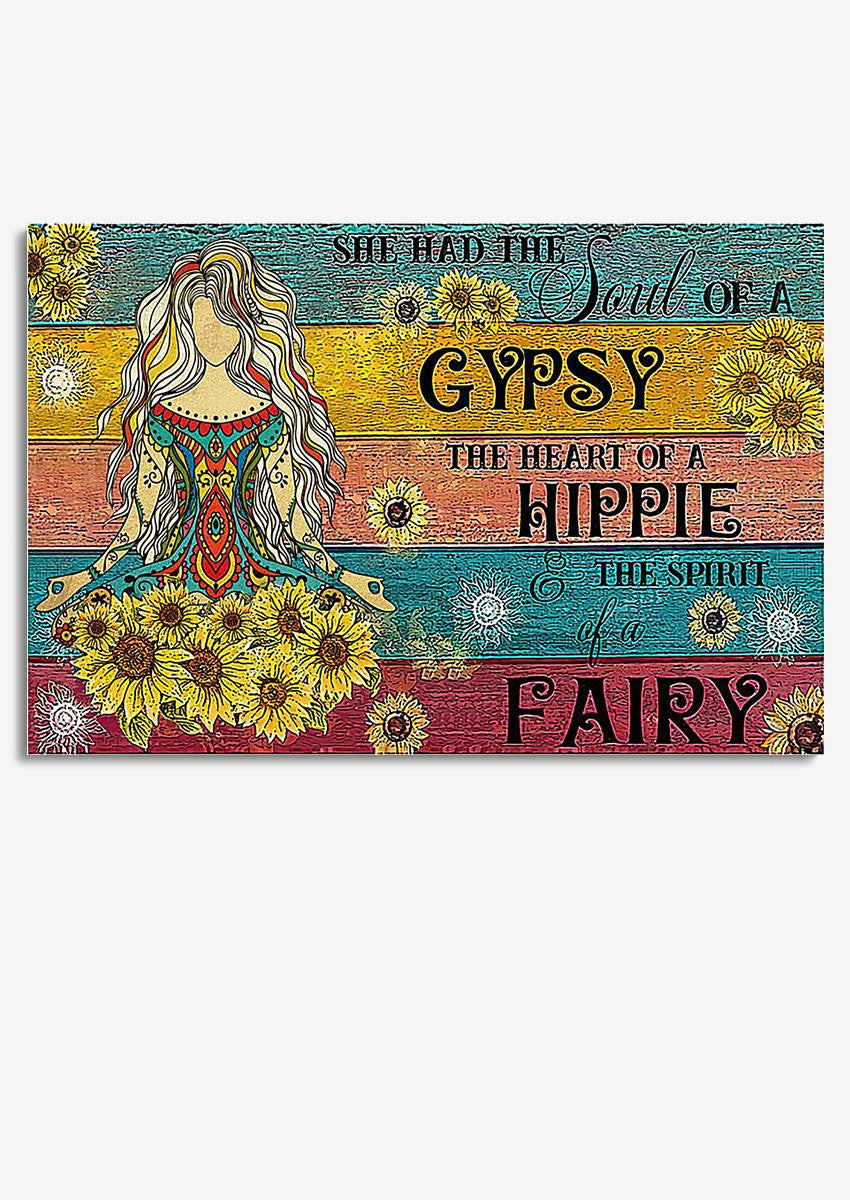Yoga Girl Gypsy Hippie Fairy Hippie Soul Print For Vintage Yoga Girl Gift