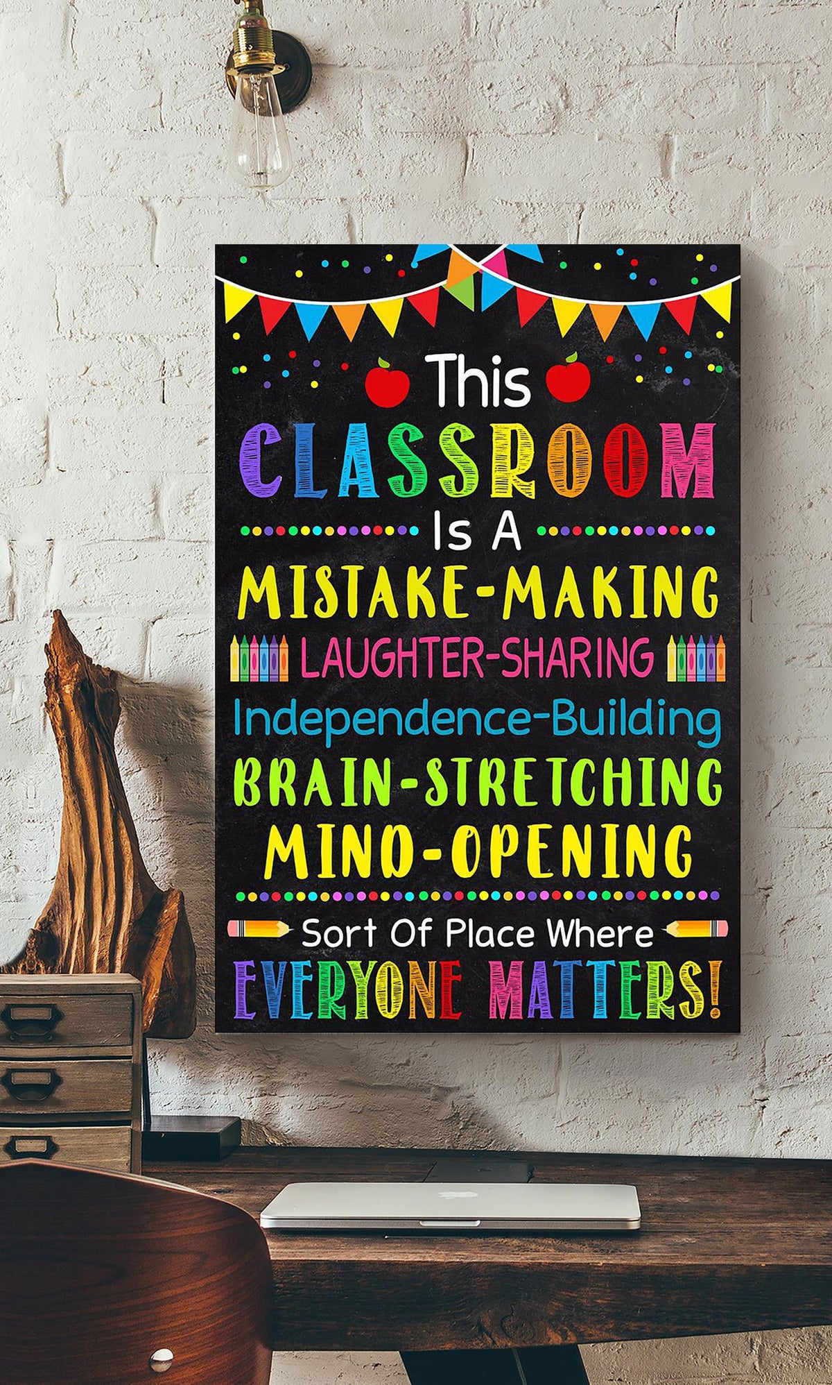 This Classroom Is Inspiration Quote Gallery Canvas Wall ArtGift For Teacher Students Nusery Canvas Framed Prints, Canvas