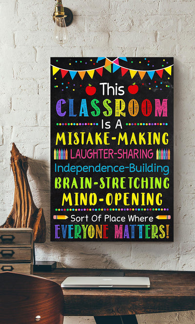 This Classroom Is Inspiration Quote Gallery Canvas Wall ArtGift For Teacher Students Nusery Canvas Framed Prints, Canvas