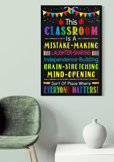 This Classroom Is Inspiration Quote Gallery Canvas Wall ArtGift For Teacher Students Nusery Canvas Framed Prints, Canvas