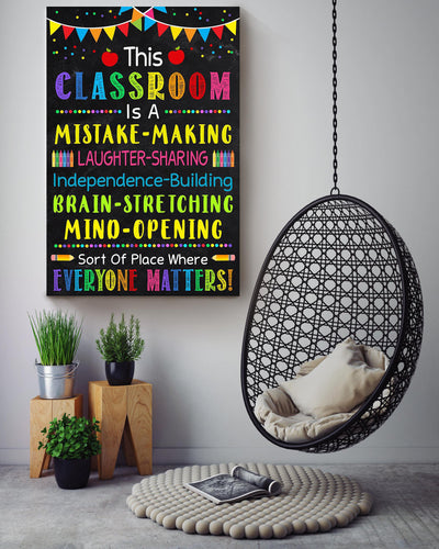 This Classroom Is Inspiration Quote Gallery Canvas Wall ArtGift For Teacher Students Nusery Canvas Framed Prints, Canvas