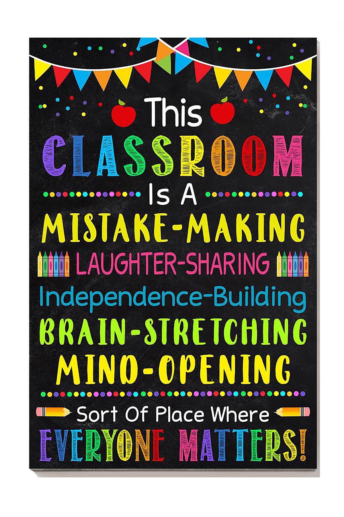 This Classroom Is Inspiration Quote Gallery Canvas Wall ArtGift For Teacher Students Nusery Canvas Framed Prints, Canvas