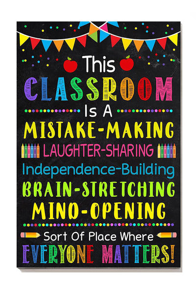 This Classroom Is Inspiration Quote Gallery Canvas Wall ArtGift For Teacher Students Nusery Canvas Framed Prints, Canvas