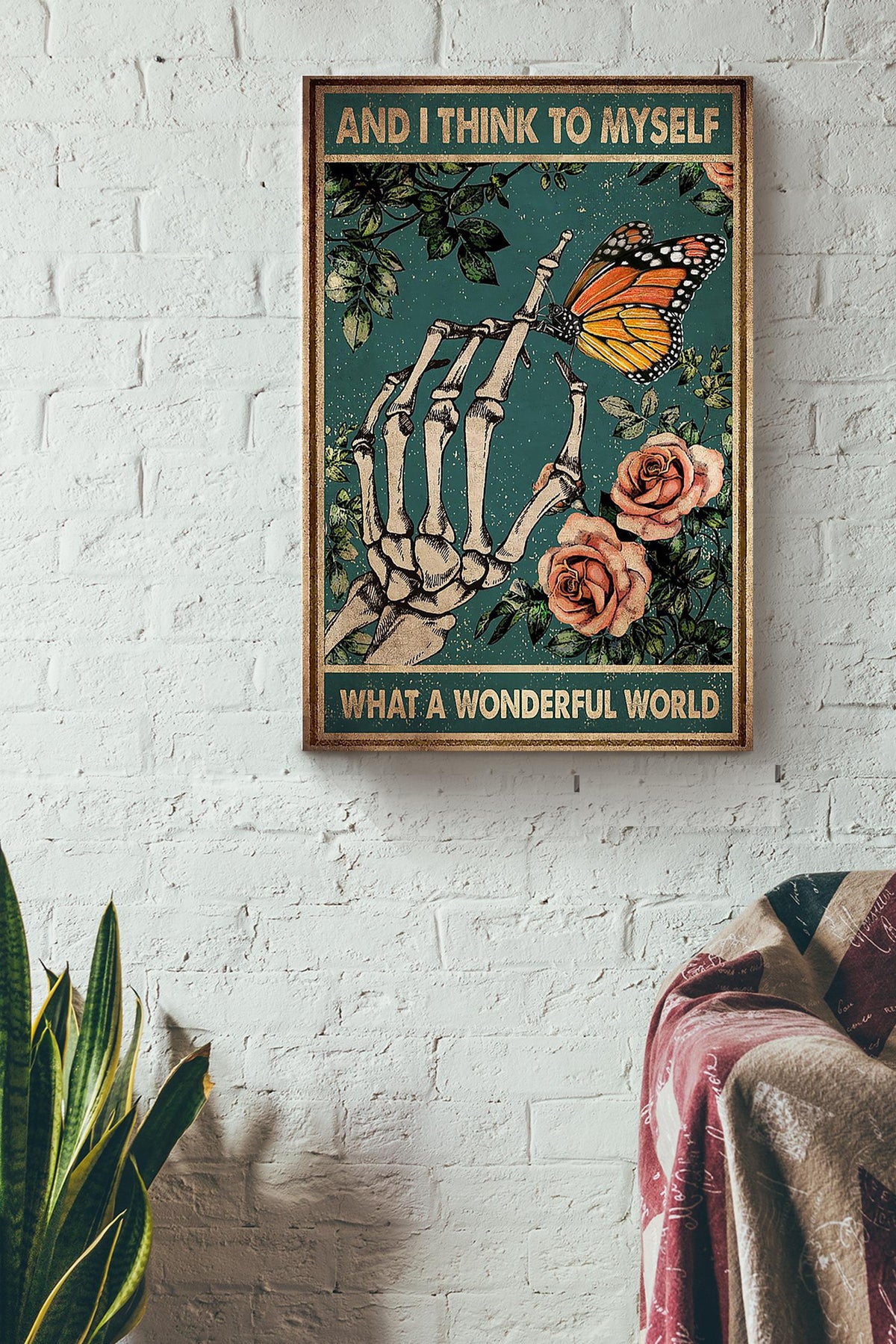What A Wonderful World Poster Decor Art For Home Halloween Canvas