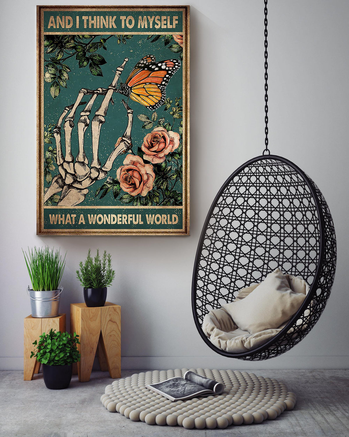 What A Wonderful World Poster Decor Art For Home Halloween Canvas