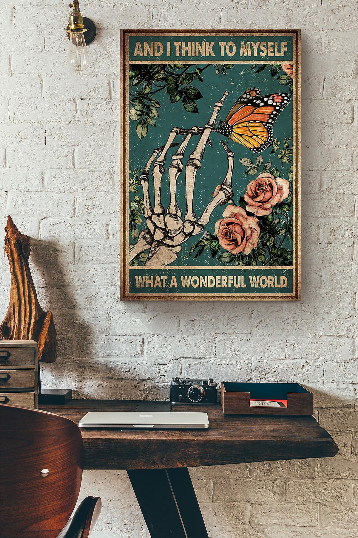 What A Wonderful World Poster Decor Art For Home Halloween Canvas
