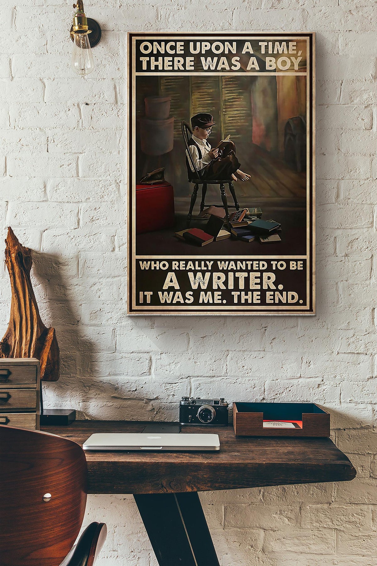There Was A Boy Who Really Wanted To Be A Writer Canvas Gallery Wrapped Canvas Framed Gift Idea
