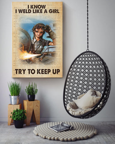 Welder Girl Girls Wall Decor Gift For International Women Day Home Decor Girlfriend Canvas