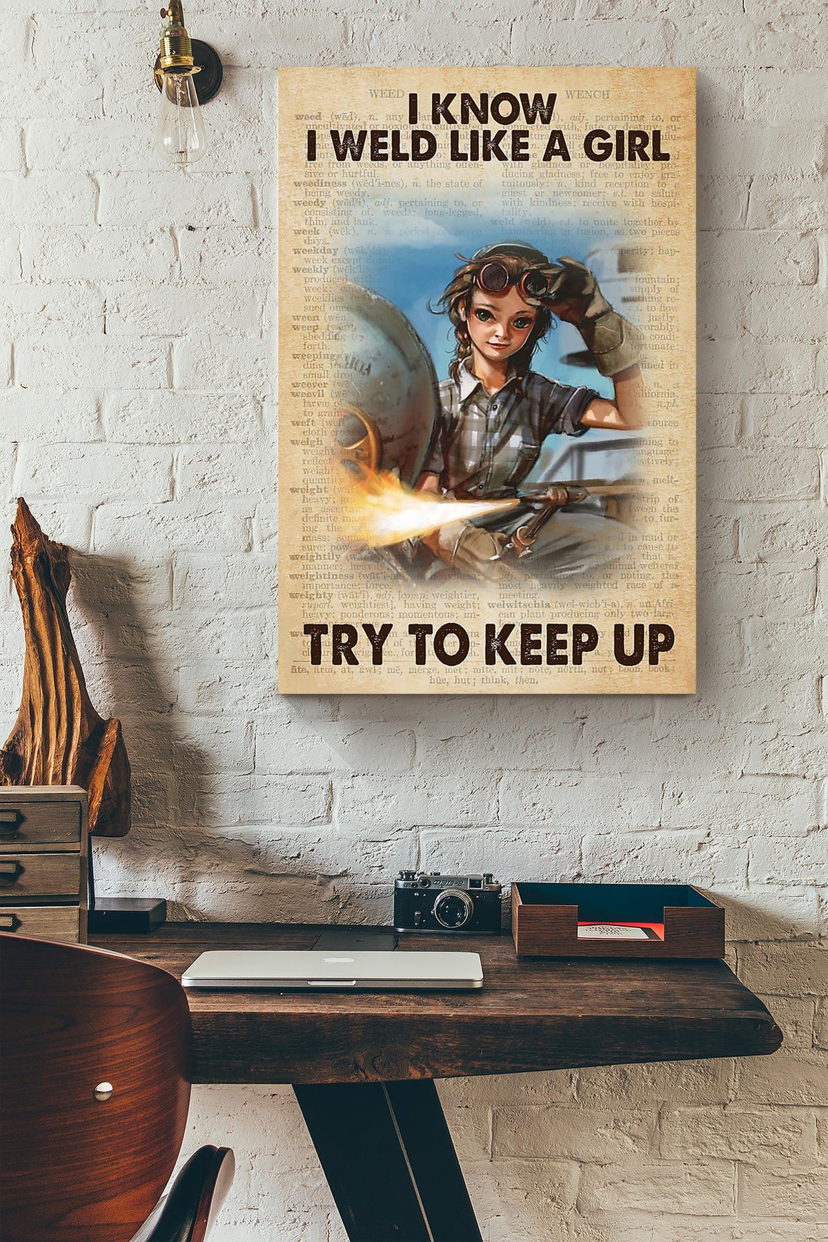 Welder Girl Girls Wall Decor Gift For International Women Day Home Decor Girlfriend Canvas