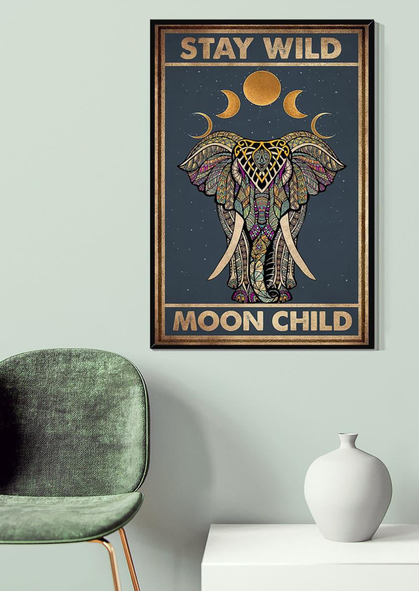 Stay Wild Moon Child Keep Calming Quote Gallery Canvas Wall ArtGift For Yoga Girl Meditation Lover 20 Canvas Framed Prints, Canvas