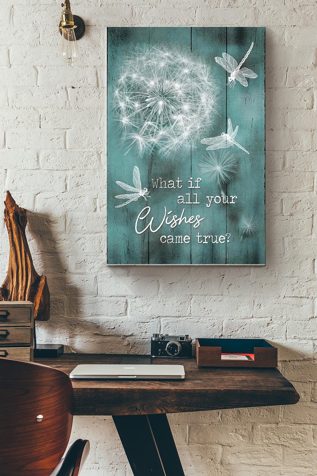What If All Your Wishes Came True Dragonflies Poster Canvas Gallery Wrapped Canvas Framed Gift Idea