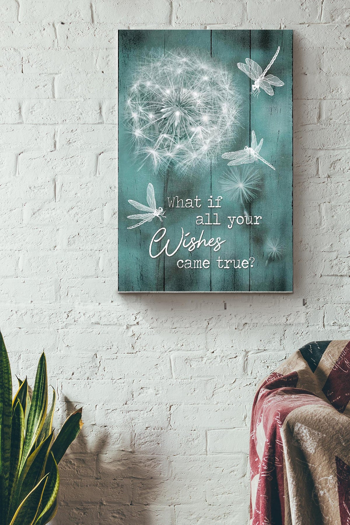 What If All Your Wishes Came True Dragonflies Poster Canvas Gallery Wrapped Canvas Framed Gift Idea