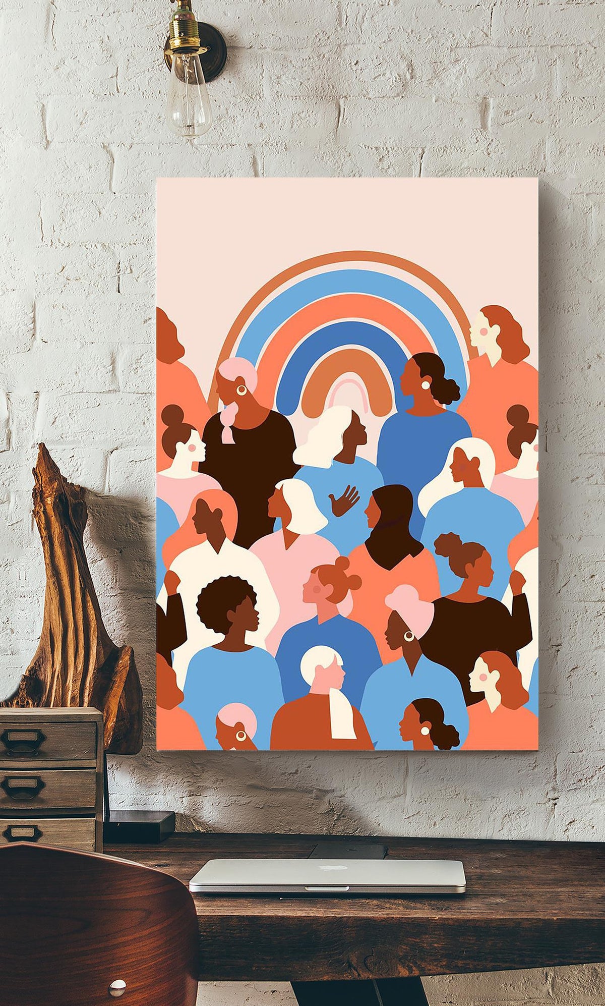 Woman With Different Skin Color Equality Gallery Canvas Wall ArtGift For Feminist Iderd Canvas Gallery Wrapped Canvas Framed Gift Idea Framed Prints, Canvas