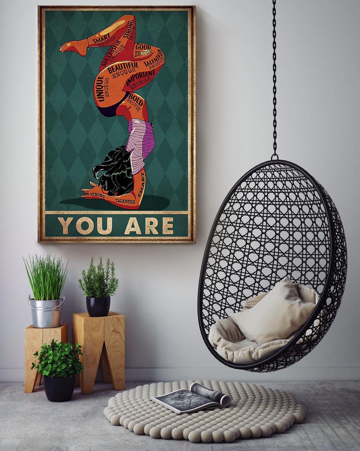 Yoga Girl You Are Special Motivation Quote Gallery Canvas Wall ArtFor Home Decor Housewarming Canvas Framed Prints, Canvas