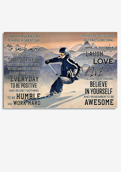 Skiing Remember To Be Awesome Skiing Wall Decor Gift For Skiers Explorer