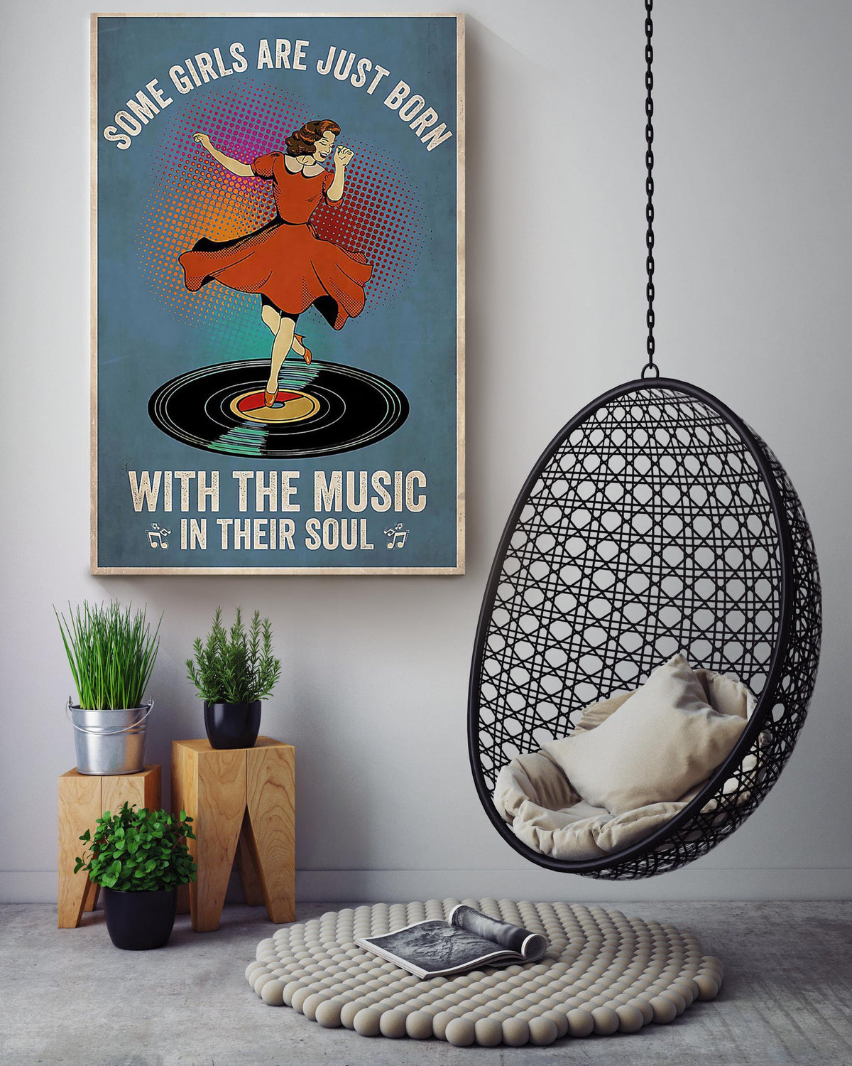 Some Girls Just Born With The Music In Their Soul Gallery Canvas Wall ArtFor Dance Room Decor Canvas Gallery Wrapped Canvas Framed Gift Idea Framed Prints, Canvas