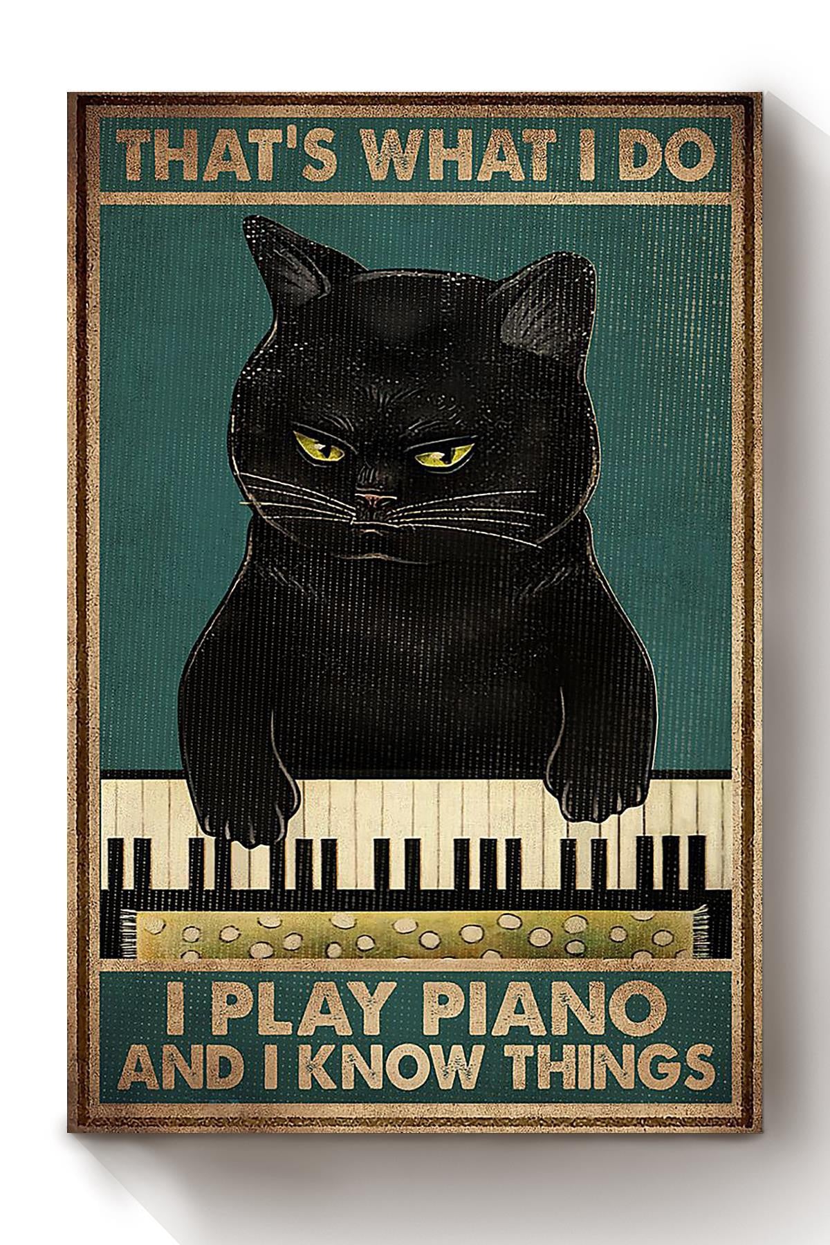 Thats What I Do Play Piano And Know Things Gift For Pianist Piano Musician Musical Instrument Player Canvas