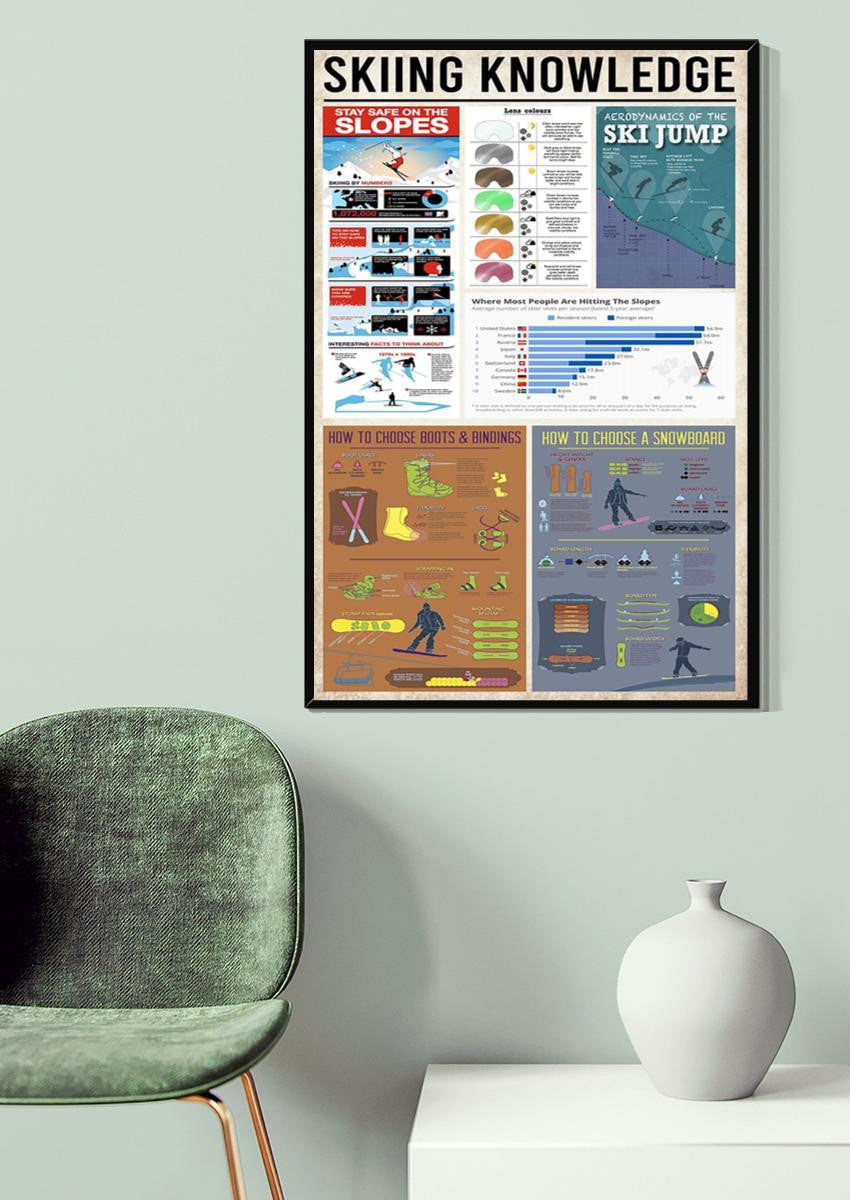Skiing Knowledge Skiing Wall Decor Gift For Explorer Canvas