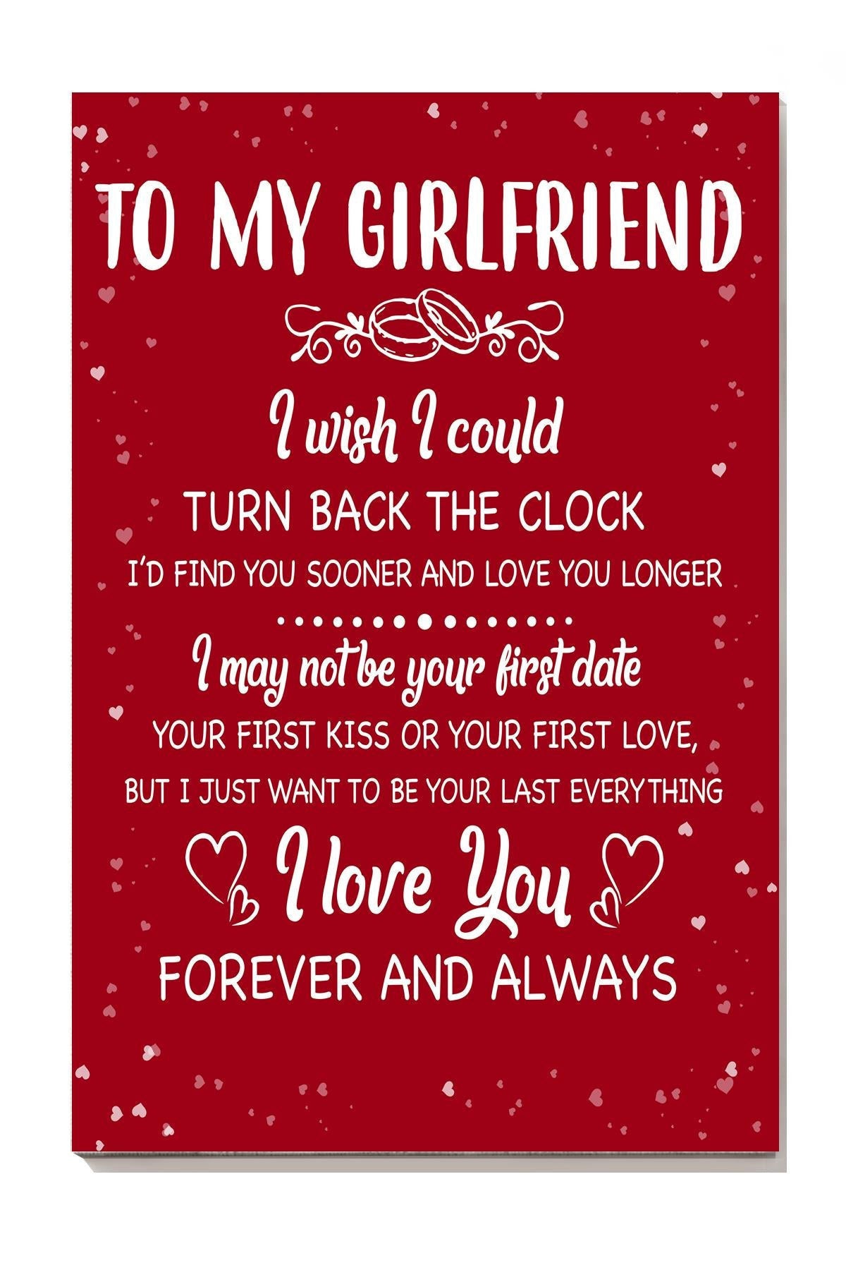 To My Girlfriend I Love You Loving Letter Gift For Girlfriend Valentine Wedding Anniversary Canvas