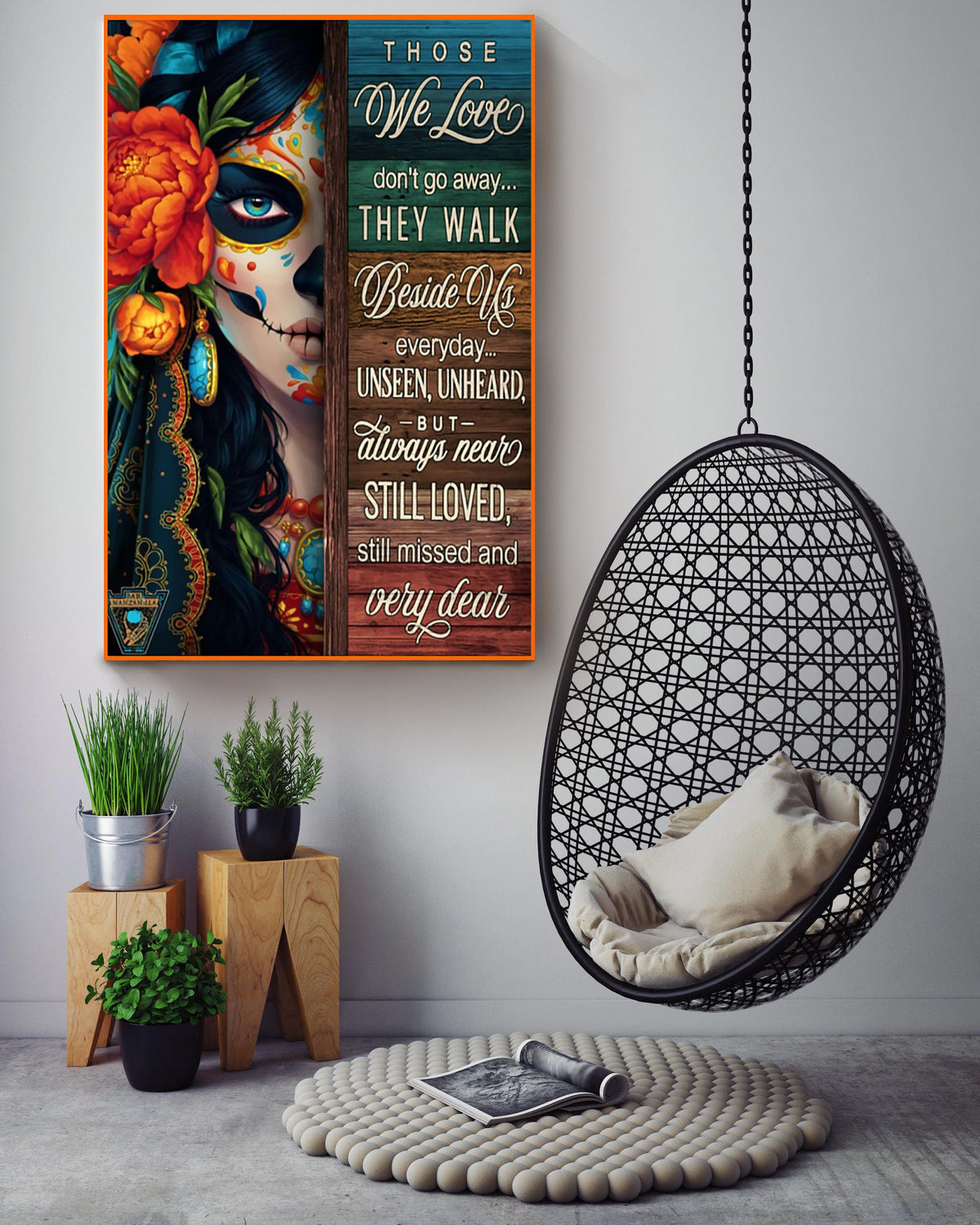 Those We Love Don't Go Away Memorial Quote Gallery Canvas Wall ArtGift For Memorial Day 06 Canvas Framed Prints, Canvas