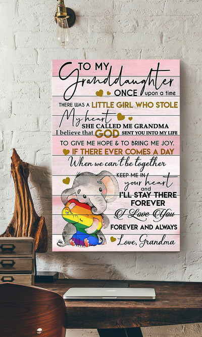 To My Granddaughter Motivation Quote Gallery Canvas Wall ArtFrom Grandma Gift For Autism Kids Canvas Framed Prints, Canvas