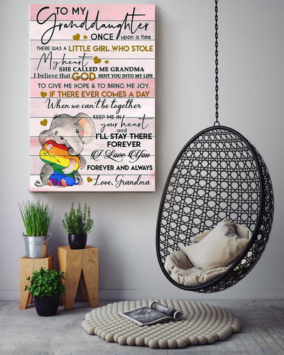 To My Granddaughter Motivation Quote Gallery Canvas Wall ArtFrom Grandma Gift For Autism Kids Canvas Framed Prints, Canvas