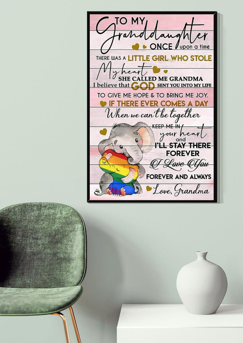 To My Granddaughter Motivation Quote Gallery Canvas Wall ArtFrom Grandma Gift For Autism Kids Canvas Framed Prints, Canvas