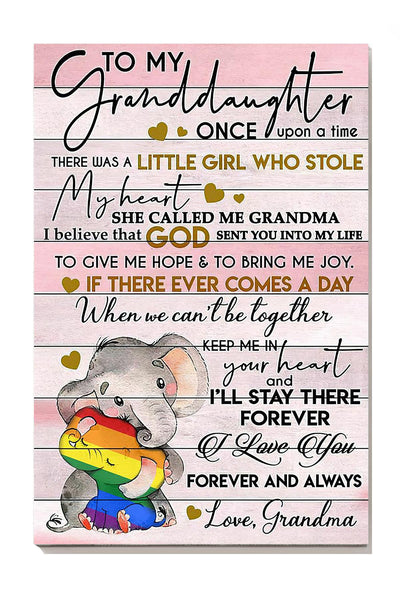 To My Granddaughter Motivation Quote Gallery Canvas Wall ArtFrom Grandma Gift For Autism Kids Canvas Framed Prints, Canvas
