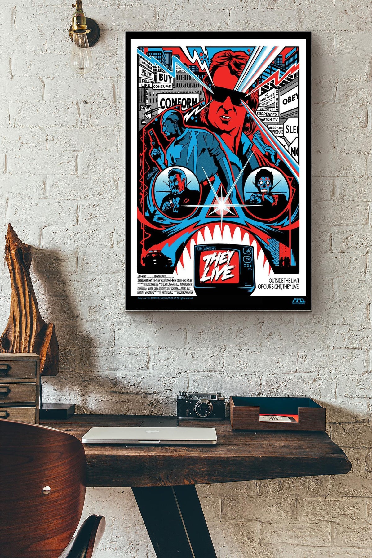 They Live Minimalist Print Poster Canvas Gallery Wrapped Canvas Framed Gift Idea