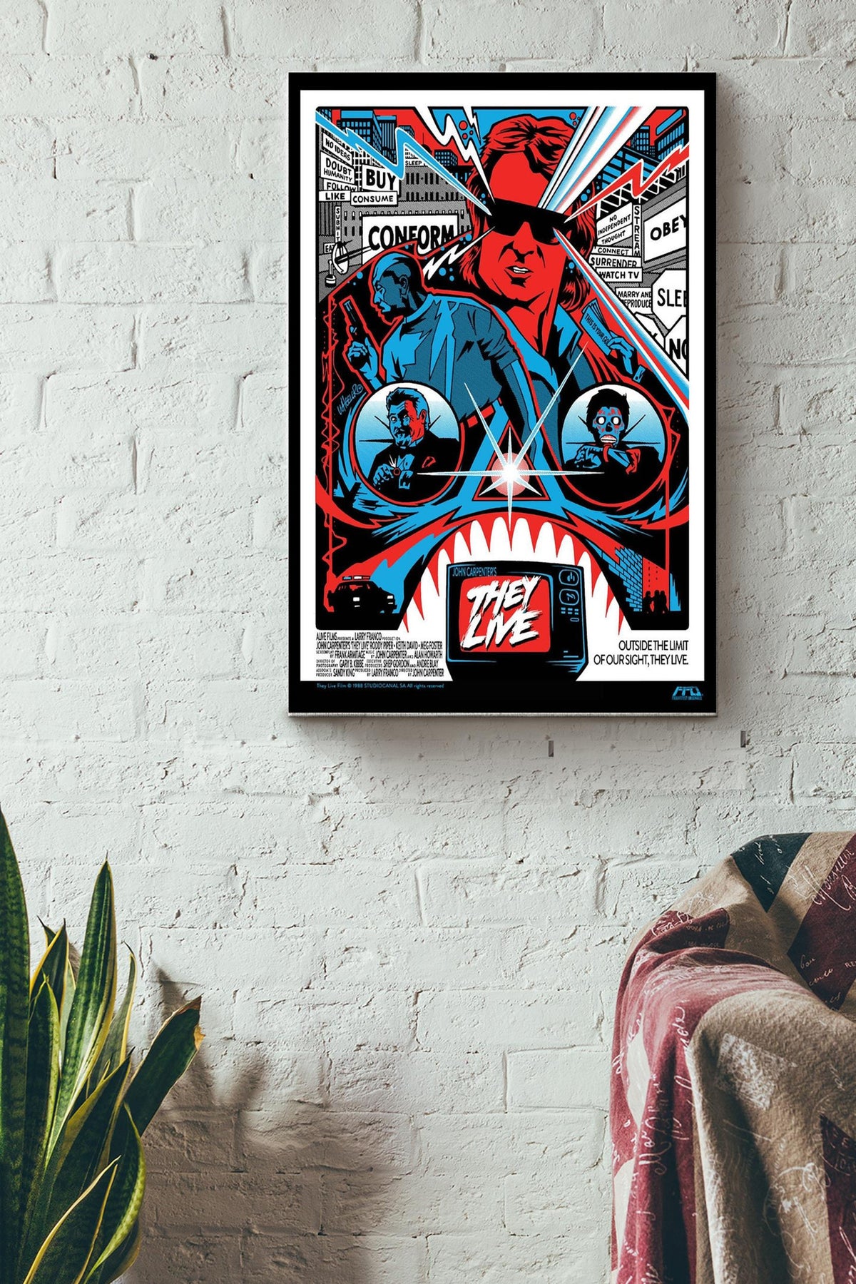 They Live Minimalist Print Poster Canvas Gallery Wrapped Canvas Framed Gift Idea