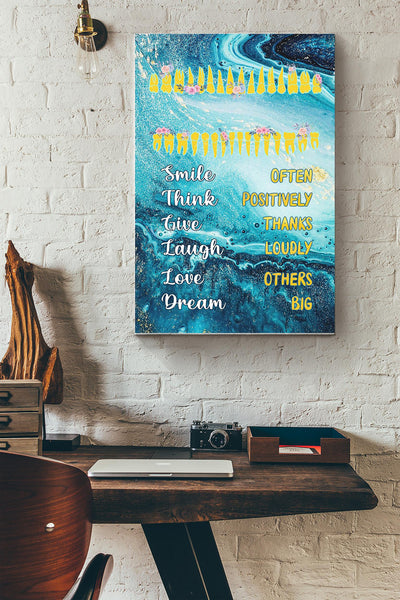 Smile Often Dream Big Dentist Poster Canvas Gallery Wrapped Canvas Framed Gift Idea