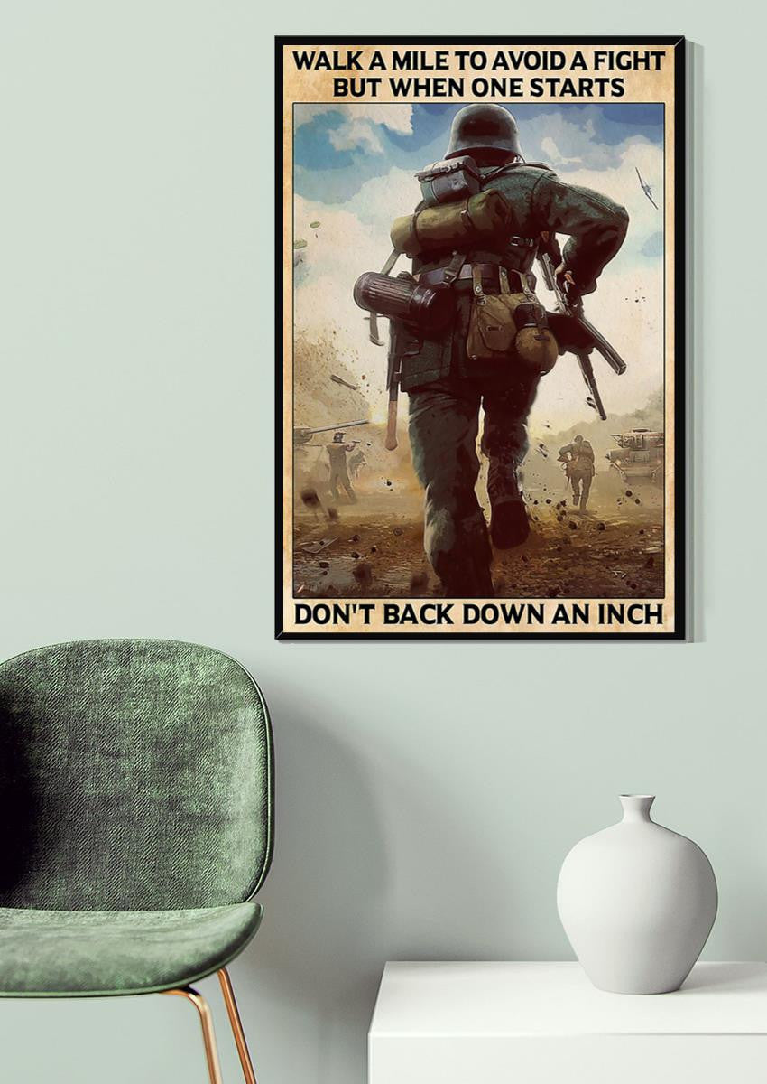 Veteran Don't Back Down An Inch Veteran Gallery Canvas Wall ArtGift For Soldier Canvas Framed Prints, Canvas