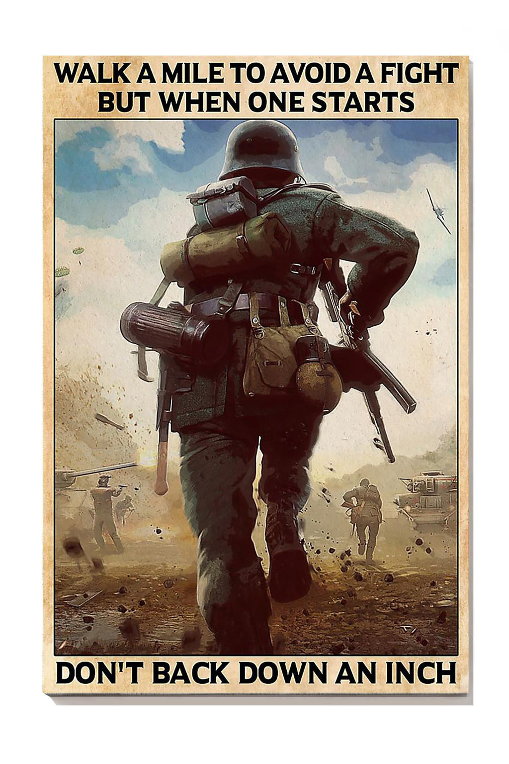 Veteran Don't Back Down An Inch Veteran Gallery Canvas Wall ArtGift For Soldier Canvas Framed Prints, Canvas